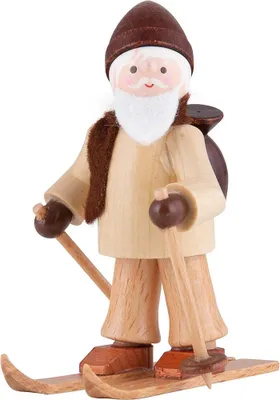 Produktbild von Thiel-Figur Ruprecht auf Ski - natur (6cm) von Romy Thiel