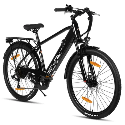 Produktbild von Hiland 26 Zoll Elektro Mountainbike, E-MTB mit 250W Motor, 36V 10.4Ah Batterie, Scheibenbremsen, 7-Gang E-Mountainbike für Männer Frauen