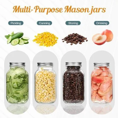 Produktbild von Famanu Einmachgläser 1000 ml - Set von 4 luftdichten Gläsern mit Schraubdeckel