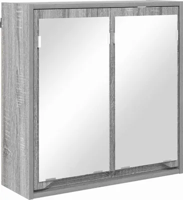 Image de vidaXL Armoire de toilette avec porte Gris Sonoma 60 x 20 x 60 cm