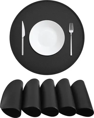 Produktbild von Famanu runde Platzsets Set von 6 - Weihnachtsplatzsets, wasserdicht, hitzebeständig, schmutzabweisend