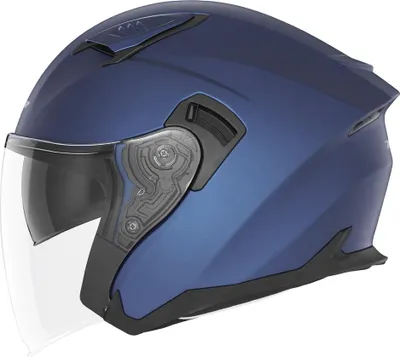 Produktbild von NOX N130 Motorrad Jethelm mit Sonnenblende, Mattblau, Größe L