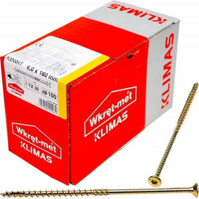Produktbild von Holzbauschrauben KMWHT 6x160 mm Senkkopf Torx Zimmererschrauben 100 Stück