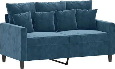 Produktbild von vidaXL 2-Sitzer-Sofa Blau 120 cm Samt