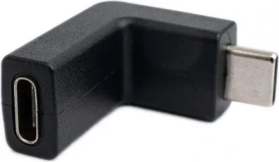 Produktbild von SYSTEM-S USB 3.1 Adapter Typ C Stecker zu Buchse Winkel Kabel in Schwarz