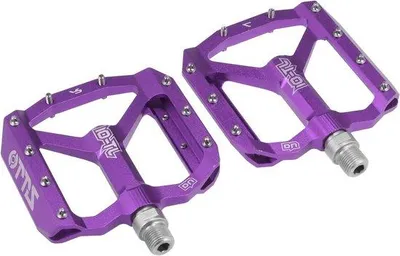 Image de Pédales de vélo - Pédales plates - Vélo de route - Surface antidérapante - 9/16 pouces - Violet
