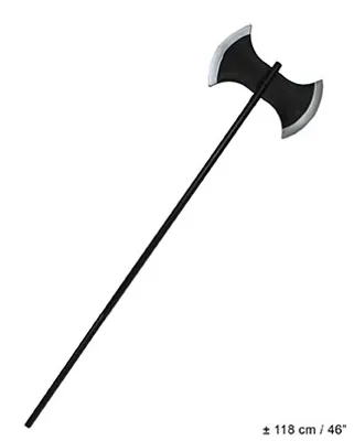 Produktbild von Doppelaxt schwarz-weiß/silber Halloween 118cm