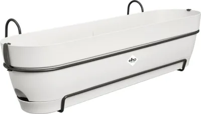 Produktbild von elho® Vibia campana Pflanzkasten Seidenweiß 70 cm mit Halter allin1 - Kunststoff