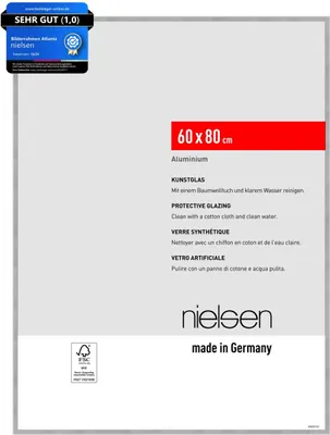 Produktbild von nielsen Aluminium Bilderrahmen Atlanta, 60 x 80 cm, Struktur Silber Matt