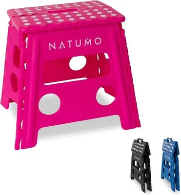 Produktbild von Famanu Klapphocker für Kinder und Erwachsene - leicht und rutschfest, 33 cm (rosa)