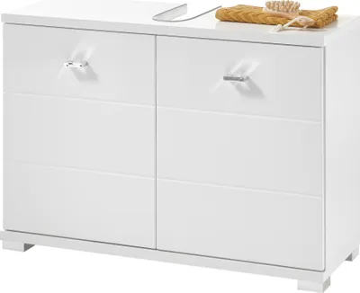 Obrázek produktu pro Waschbeckenunterschrank >Peter< in Weiß aus MDF - 80x57x30cm (BxHxT)