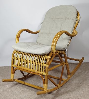 Rattani Rattan Schaukelstuhl Semanbo Rocking Chair + Polster
