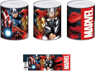 Obrázek produktu pro Marvel Kovová pokladnička M 10x10x12 cm Pestrobarevná Pestrobarevná Jedna velikost