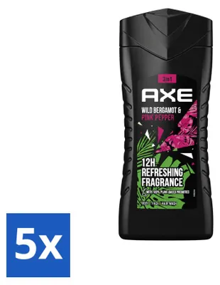 Produktbild von 5 x Axe 3-in-1 Duschgel Wild Bergamot & Pink Pepper - 250 ml - Vorteilspackung - 5 Stücke