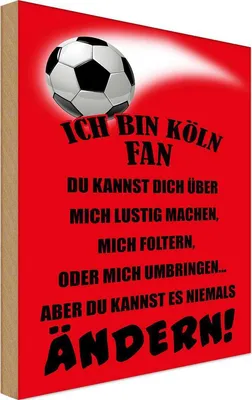 Produktbild von vianmo Holzschild 18x12 cm ich bin Köln Fan Fussball Sport Hobby