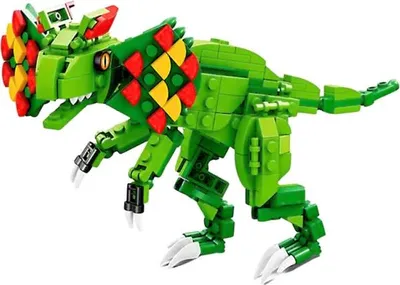 Produktbild von LEAN Toys 23570 Dinosaurier-Bausatz Dilophosaurus, 269 Teile, grün