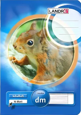 Produktbild von LANDRÉ Schulheft A5, 16 Blatt, 80 g/m², Lineatur 11 (dm, mit Rand)