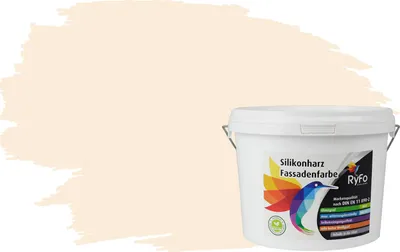 Produktbild von RyFo Colors Silikonharz Fassadenfarbe Lotuseffekt Trend Weißtöne Cremabeige 3l - bunte Fassadenfarbe, weitere Weiß Farbtöne und Größen erhältlich, Deckkraft Klasse 1