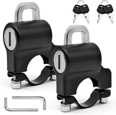 Produktbild von Motorhelmsloten-set - aluminiumlegering - universell - antidiefstal - veilig - 22-28 mm - schwarz