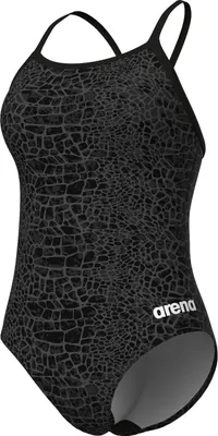 Produktbild von arena Snakeskin Lightdrop-Back Badeanzug für Damen, Farbe:Schwarz, Größe:46