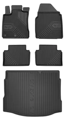 Produktbild von Gummimatten + Kofferraumwanne für Nissan Qashqai I 2006-2013 (SUV/Crossover, Standard-Kofferraum) – Schwarz, passgenau – Wielganizator