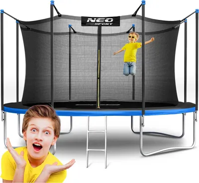 Obrázok produktu pre Záhradná trampolína 12ft/374cm s vnútornou sieťou a rebríkom Neo-Sport