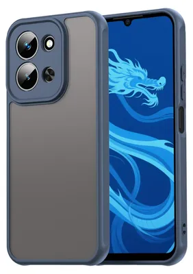 A smartphone case is shown next to a smartphone with a dragon graphic on its screen.