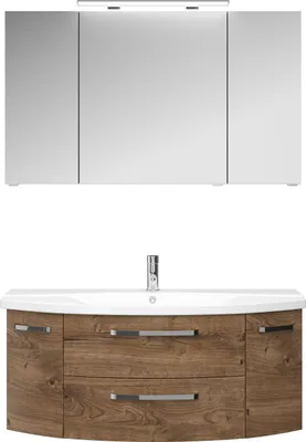 Produktbild von PELIPALSerie 4010 40101200169 Block bestehend aus:Keramik-Waschtisch, Unterschrank, Spiegelschrank mit Leuchte / 120,5cm