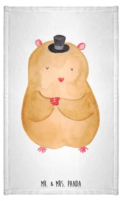 Produktbild von Mr. & Mrs. Panda Handtuch Hamster Hut - Weiß - Geschenk, Zwerghamster, Klein, frottier gästehandtuch, Zauberer, gäste wc, Lustige Sprüche, Frotteetuch, Zylinder, Magier