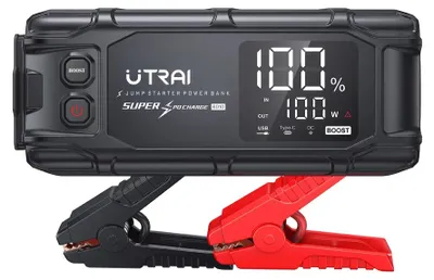 Image de Démarreur de secours pour voiture - 6000A - Batterie 26800 mAh - Charge rapide PD45W - Double charge rapide - Batterie externe - Démarreur par allume-cigare