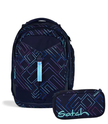 Image de Ensemble sac à dos scolaire Satch MATCH Purple Laser 2 pièces, trousse incluse