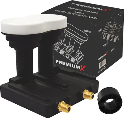 Produktbild von PremiumX Twin Monoblock LNB 3° PXMB-3T Sat für 2 Teilnehmer DVB-S2 UHD 4K