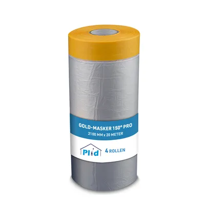 Produktbild von Plid Abdeckfolie mit Klebeband 2100 mm x 20 m, 4 Rollen, Malerfolie