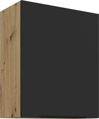 Obrázok produktu pre Horná kuchynská skrinka LUNARA - šírka 60 cm, čierna / dub artisan