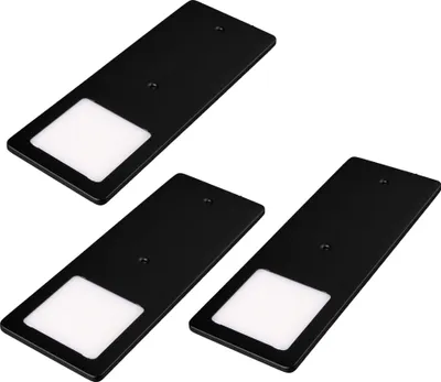 Produktbild von kalb | LED Unterbauleuchten schwarz 5W- sehr flache Küchenleuchte Einbauspot 3er Set warmweiß