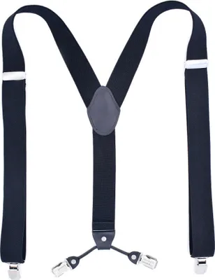 Produktbild von DonDon Herren Hosenträger 3,5 cm breit in Y-Form, elastisch und verstellbar, 2-teiliges Set mit farblich passender Fliege 12 x 6 cm