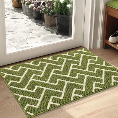 Immagine prodotto di Tappetino antiscivolo 50x80 cm, impermeabile, per l'assorbimento dello sporco, ideale per interni ed esterni, ingressi, cucine, terrazzi, colore verde salvia