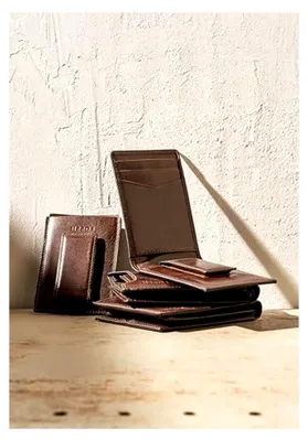 Produktbild von Herren Leder Minimalistisch Magnetisch Kartenetui mit Geldklammer Fronttasche Brieftasche für Männer