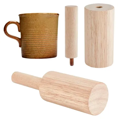 Produktbild von Holz Töpferform 220x60mm mit Griff für Keramikarbeiten