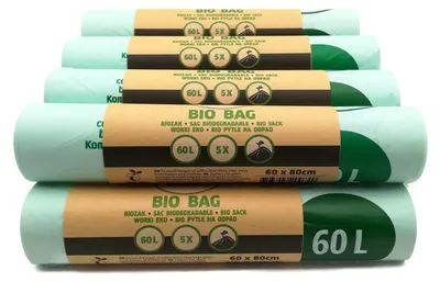 Image de Sacs poubelles biodégradables, 60 litres - 50 pièces