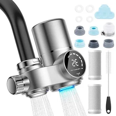 Produktbild von Famanu Wasserfilterarmatur mit 2 Filtern und LED-Display - für sauberes Trinkwasser