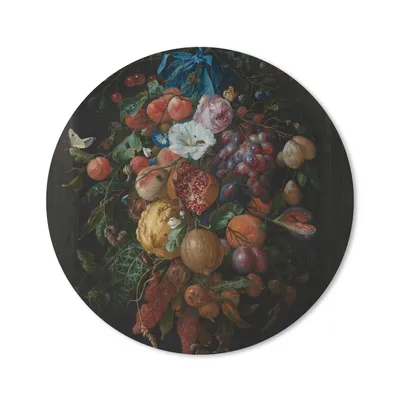 Produktbild von MuchoWow® Mauspad Mousepad Früchte und Blumen - Gemälde von Jan Davidsz. de Heem 20x20 cm - Mousepads - Maus Mat - Pad - Mausunterlage - Schreibtischmatte