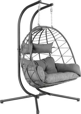 Produktbild von HinHocker Hängesessel für 2 Personen mit Gestell, Anthrazit, XXL Hängeschaukel Indoor und Outdoor