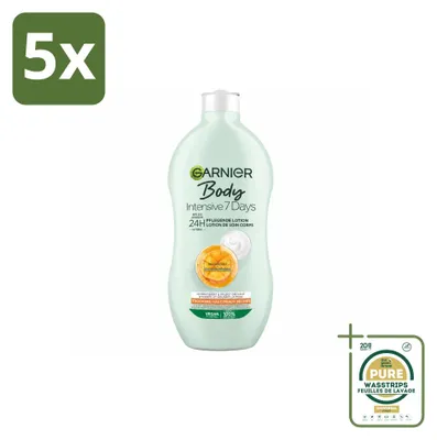 Productafbeelding van 5 x Garnier Intensive 7 Dagen Bodylotion met mango-extract en probiotica, 400 ml - Voordeelverpakking - 5 stuks