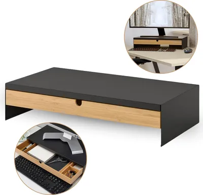 Produktbild von ELLOVEN Monitorständer mit Schublade, anthrazit IKEA