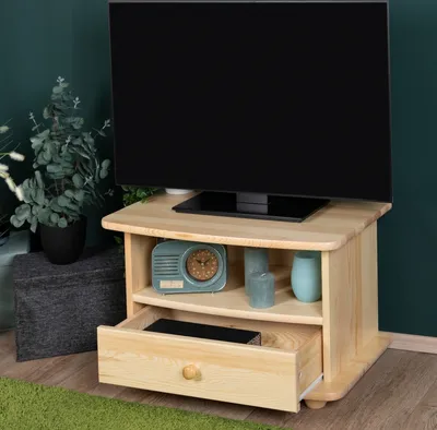 Produktbild von TV-Möbel TV-Schrank Massivholz Farbe: Natur 46x72x44 cm