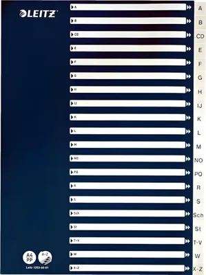 Produktbild von LEITZ Register A4 AZ weiß mit blauem Deckblatt (Pappe)