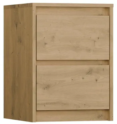 Obrázok produktu pre Topeshop K2 ARTISAN, Nočný stolík, Dub, 2 zásuvka/zásuviek, Drevotrieskové dosky, 16 mm, 400 mm