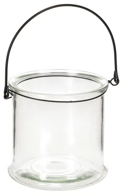 Produktbild von Elegantes Hänge-Windlicht Glas inkl. Metallbügel 2er-Set Ø12cm, 2 Stück