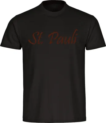 Produktbild von multifanshop Herren T-Shirt - St. Pauli - Schriftzug, schwarz, Größe L